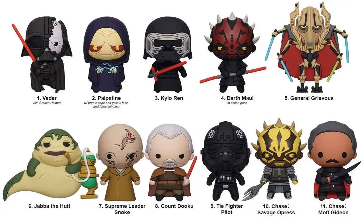 3D Mystery Pack - Disney Star Wars Year of the Dark Side Series 6 Collectible a Bag Clip