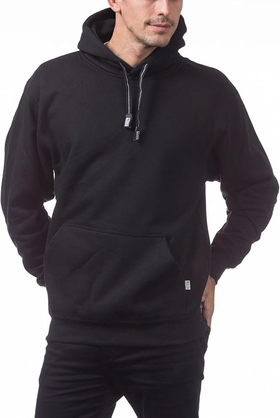 Pro Club Men's Heavyweight Pullover Hoodie (13oz), Black, X-Large