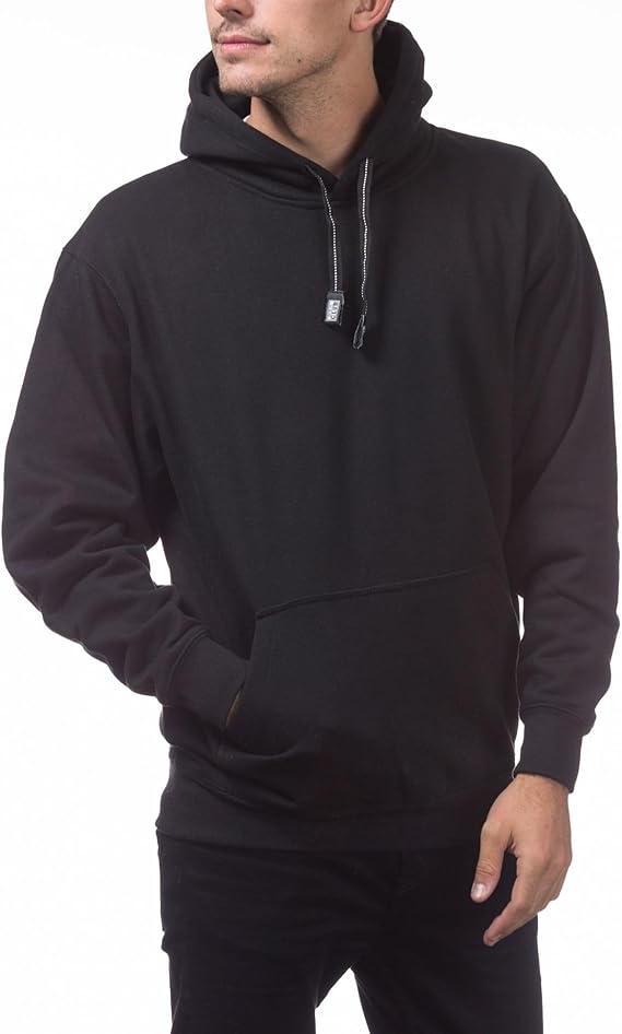 Pro Club Men's Heavyweight Pullover Hoodie (13oz), Black, X-Large