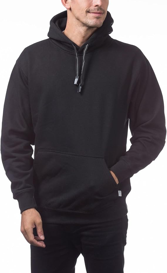 Pro Club Men's Heavyweight Pullover Hoodie (13oz), Black, X-Large