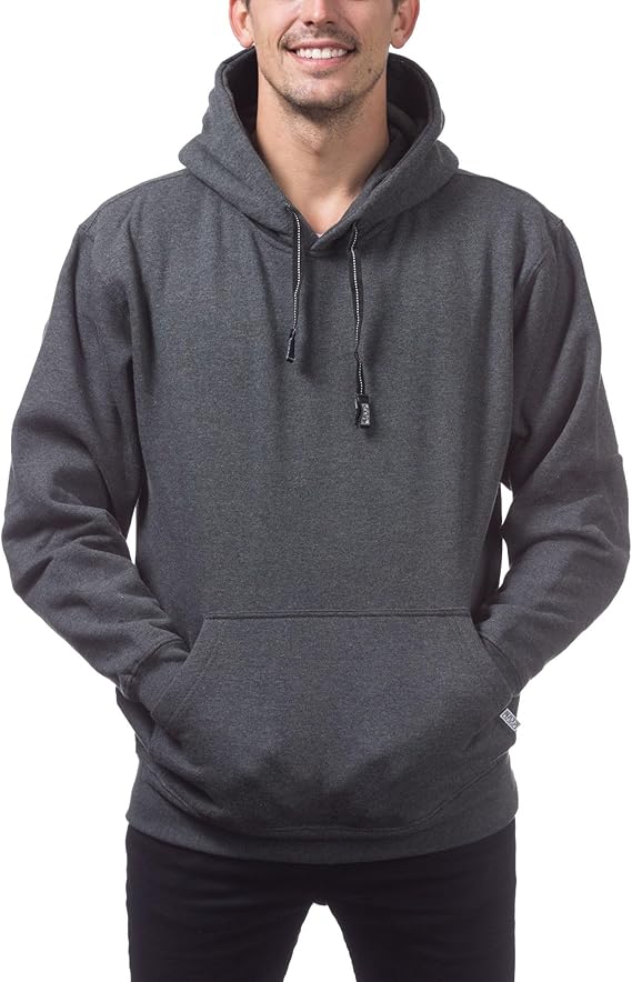 Pro Club Men's Heavyweight Pullover Hoodie (13oz), Charcoal, Large