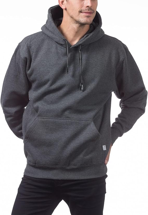 Pro Club Men's Heavyweight Pullover Hoodie (13oz), Charcoal, Large