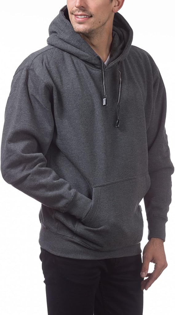Pro Club Men's Heavyweight Pullover Hoodie (13oz), Charcoal, Large