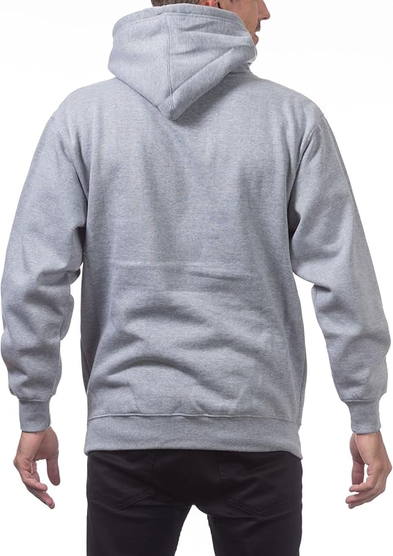 Pro Club Men's Heavyweight Pullover Hoodie (13oz), Heather Gray, Large