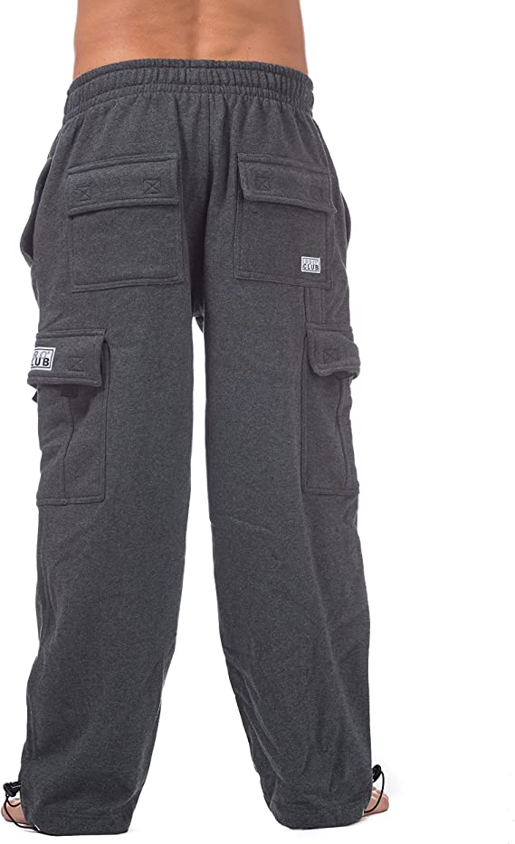 Pro Club Men's Heavyweight Fleece Cargo Pants (Charcoal, Small)