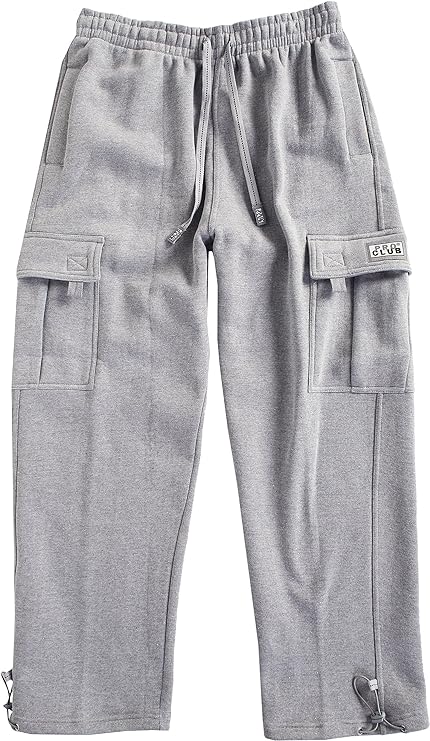 Pro Club Men's Heavyweight Fleece Cargo Pants (Heather Gray, Medium)