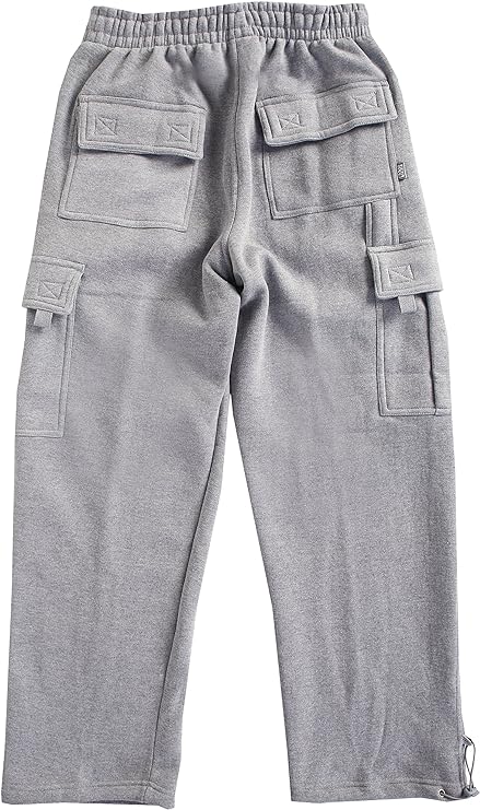 Pro Club Men's Heavyweight Fleece Cargo Pants (Heather Gray, Medium)