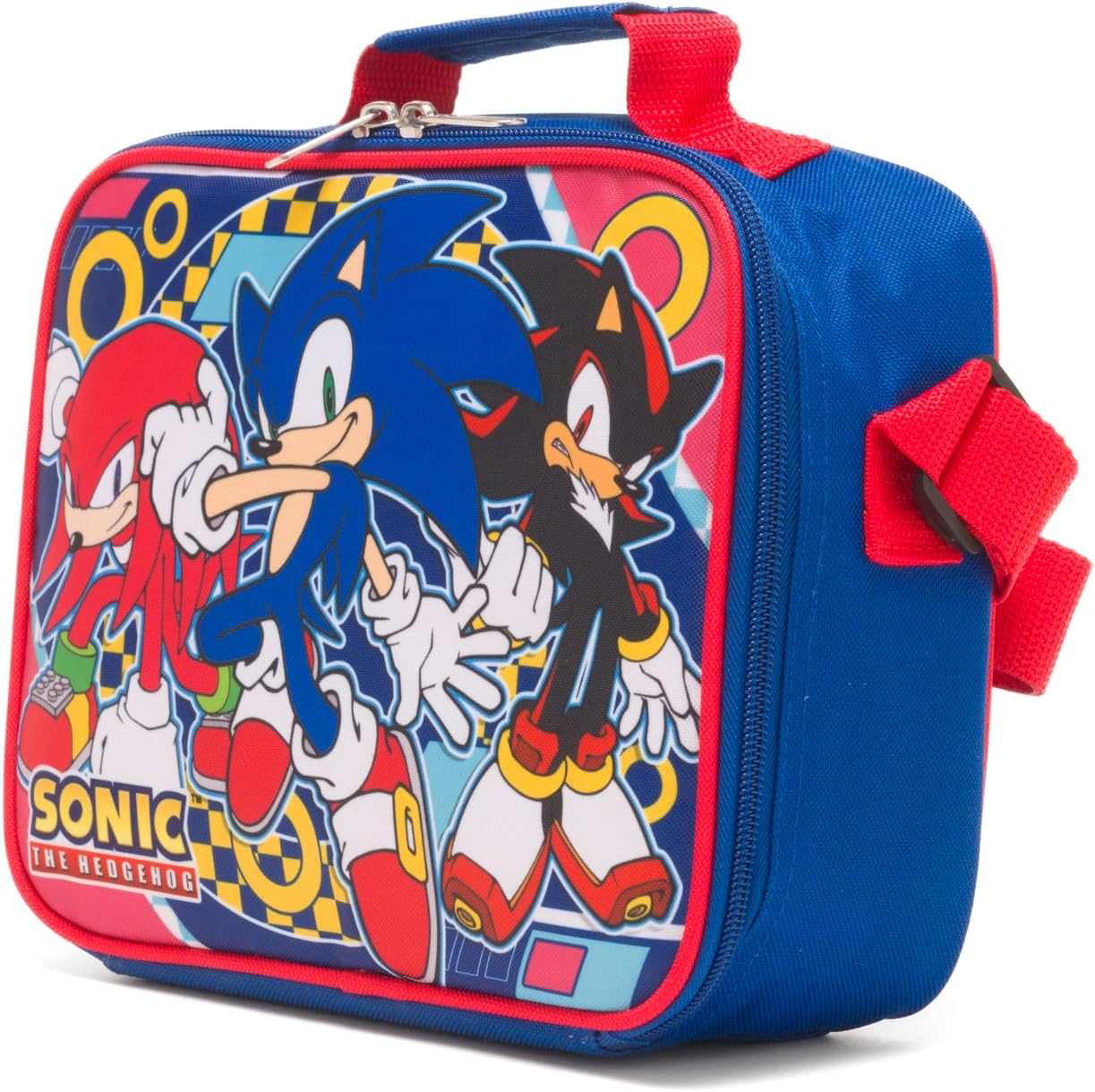 Sonic the Hedgehog - Sonic, Shadow, Knuckles - School Lunch Box Adjustable Shoulder Straps Bag