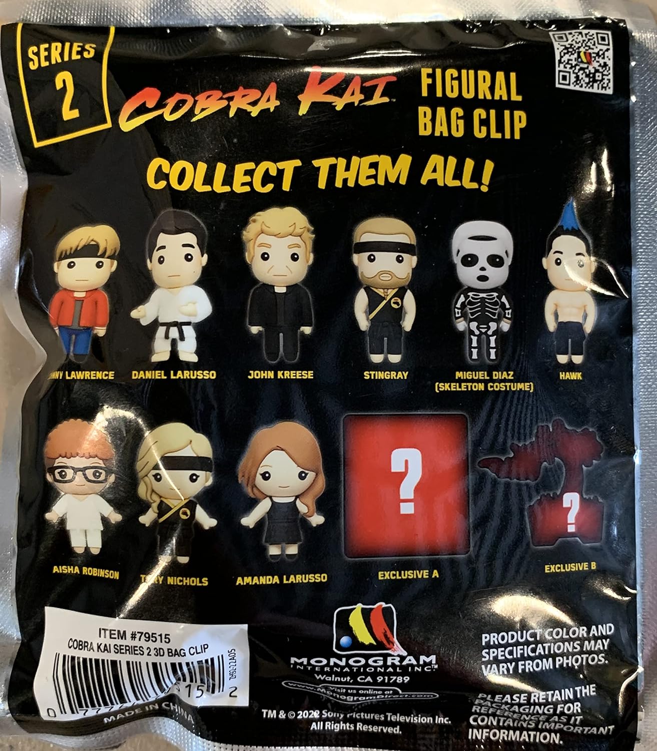 3D Mystery Pack - Cobra Kai Series 2 Bag Clip - Strike First, Strike Hard, No Mercy
