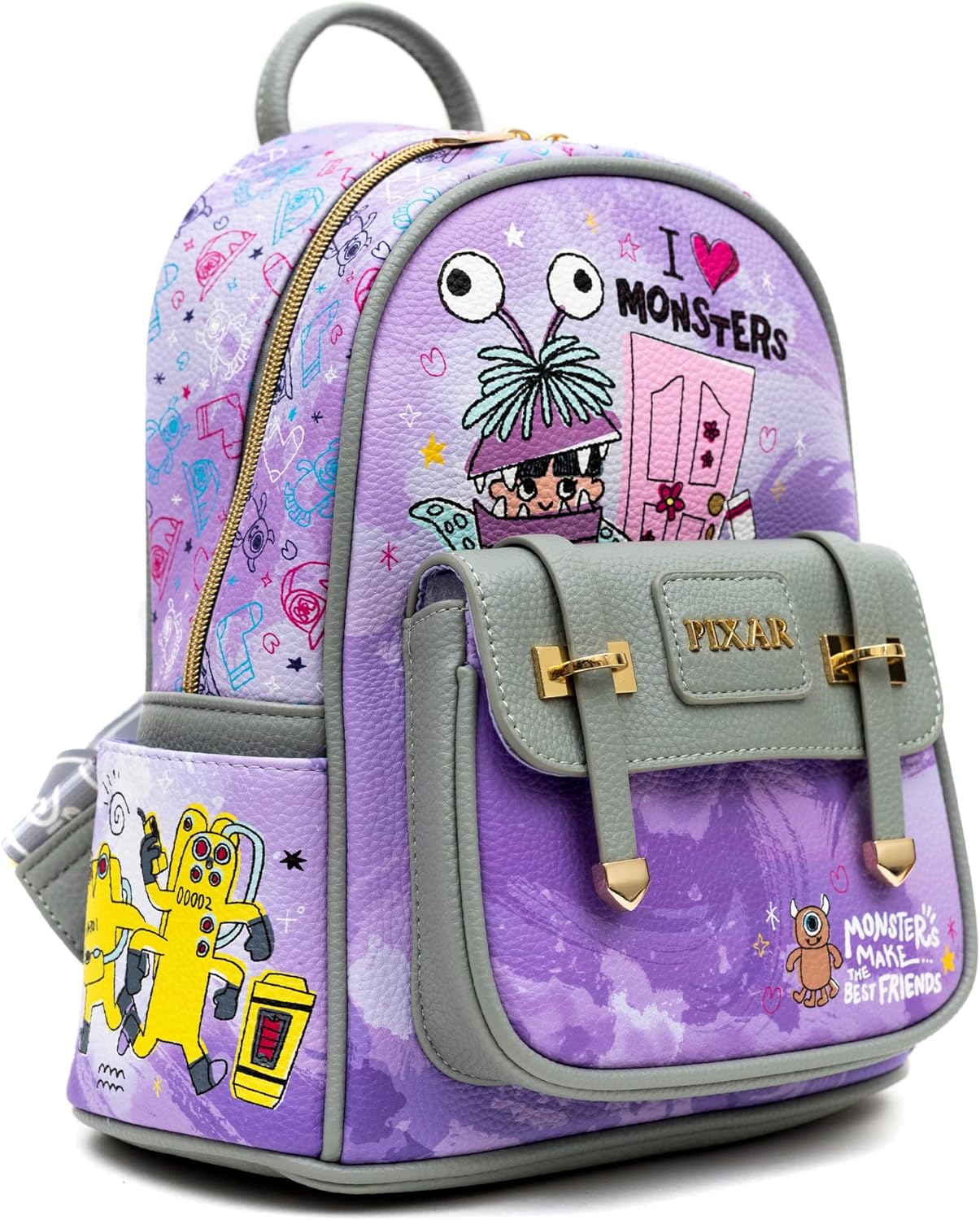 WondaPOP - Monsters Inc. 11 Inch Vegan Leather Mini Backpack