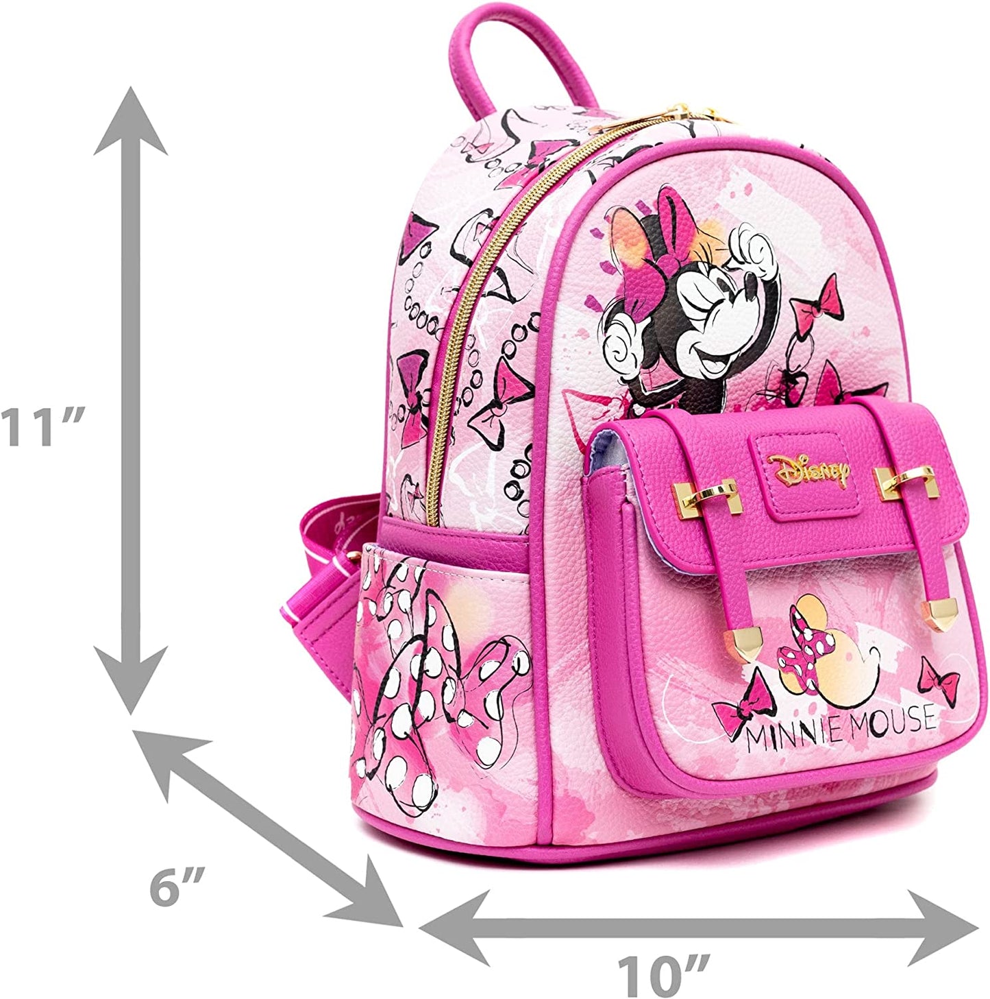 WondaPOP - Disney Minnie Mouse 11" Vegan Leather Fashion Mini Backpack