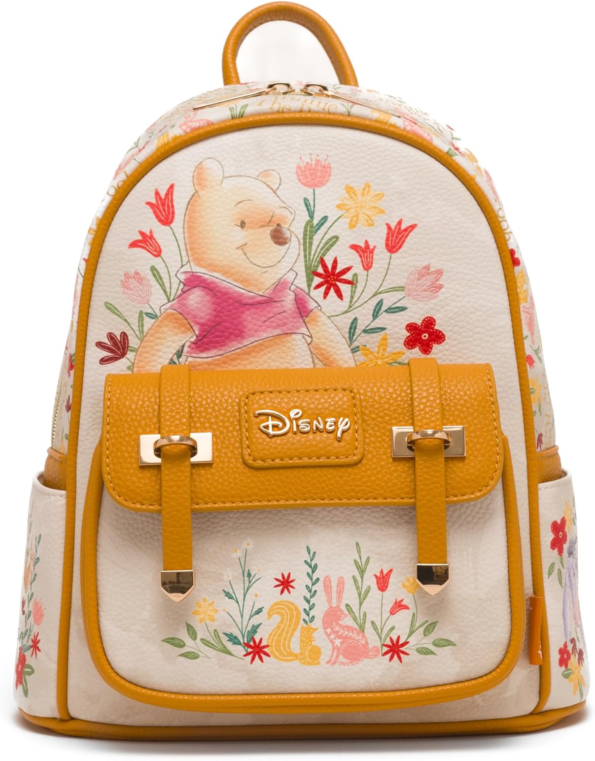 WondaPOP - Disney - Winnie the Pooh (Floral) - 11" Vegan Leather Fashion Mini Backpack - A25255