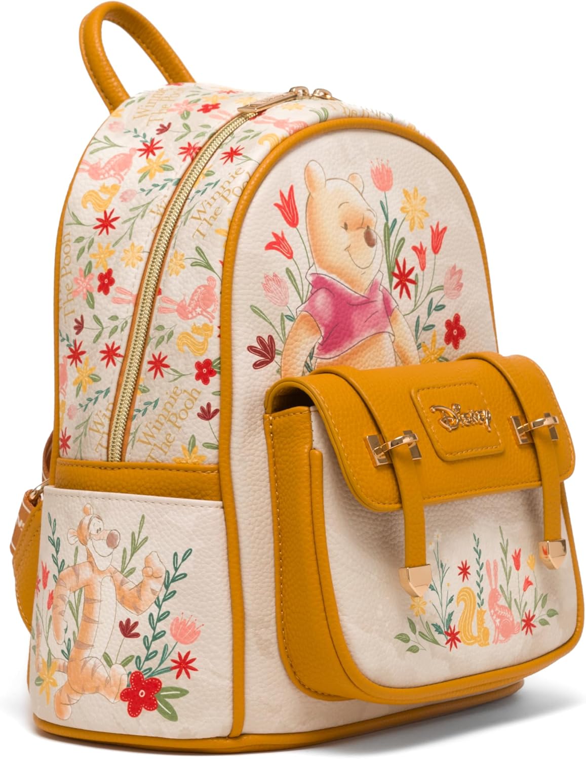 WondaPOP - Disney - Winnie the Pooh (Floral) - 11" Vegan Leather Fashion Mini Backpack - A25255