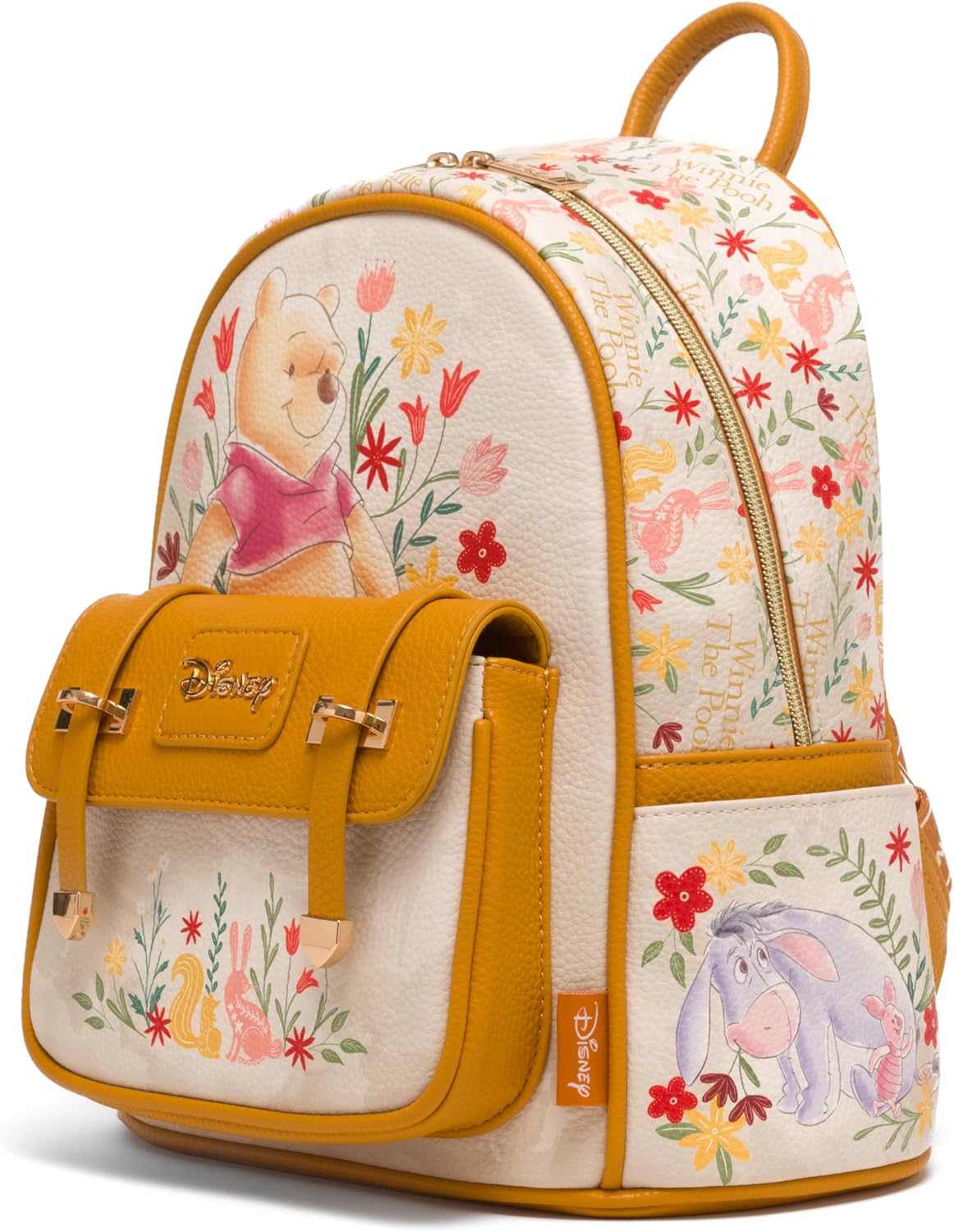 WondaPOP - Disney - Winnie the Pooh (Floral) - 11" Vegan Leather Fashion Mini Backpack - A25255