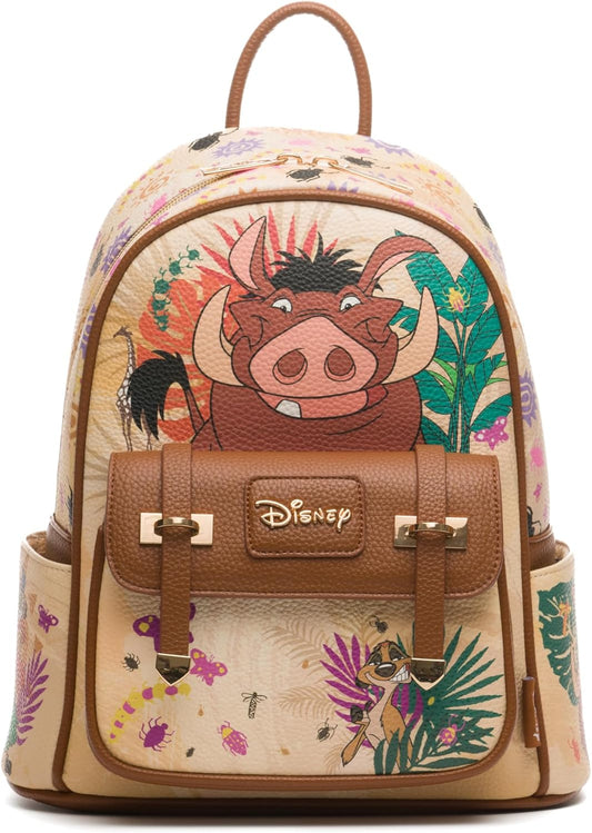 WondaPOP - Disney - The Lion King - Timon & Pumbaa Worry 'Bout Nothing - 11" Vegan Leather Fashion Mini Backpack