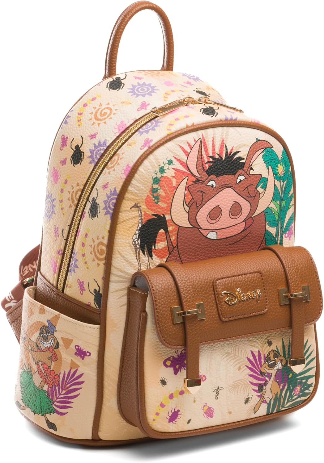 WondaPOP - Disney - The Lion King - Timon & Pumbaa Worry 'Bout Nothing - 11" Vegan Leather Fashion Mini Backpack