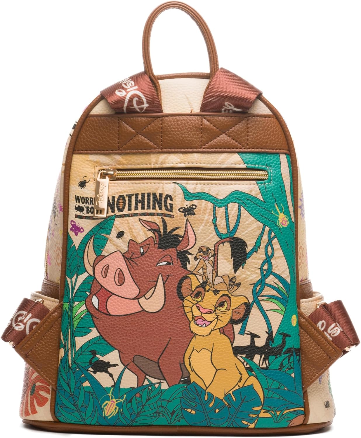 WondaPOP - Disney - The Lion King - Timon & Pumbaa Worry 'Bout Nothing - 11" Vegan Leather Fashion Mini Backpack
