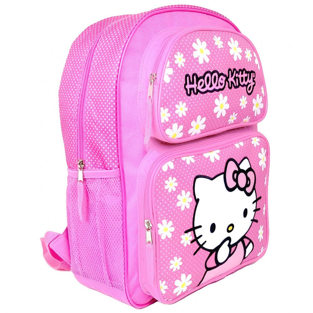 Hello Kitty Polka Dot Floral 16" Large School Backpack #C6CF92