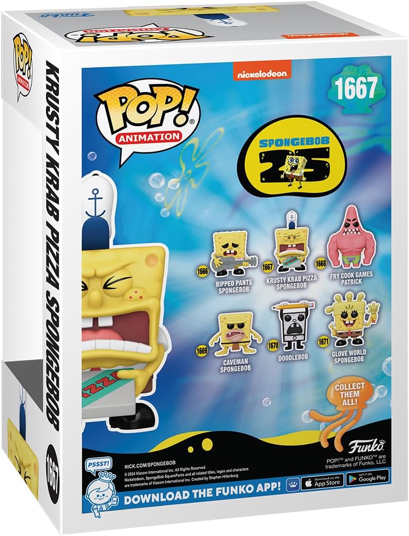 Funko POP! : SpongeBob SquarePants 25th Anniversary - Krusty Krab Pizza SpongeBob Collectible Vinyl Figure
