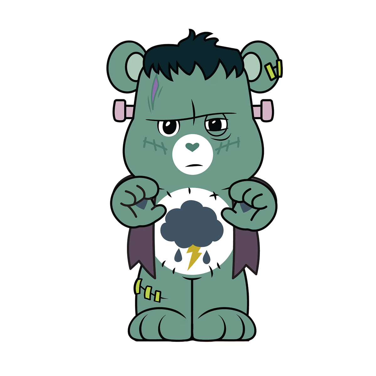 Care Bears x Universal Monsters Grumpy Bear as Frankenstein Monster PVC FiguralCoin Bank