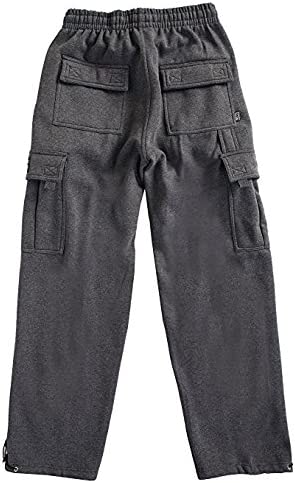 Pro Club Men's Heavyweight Fleece Cargo Pants (Charcoal, Large)