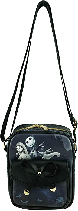 Mini - Jack & Sally - Vegan Mini 8" leather Crossbody/Shoulder Bag (the Nightmare Before Christmas Jack)