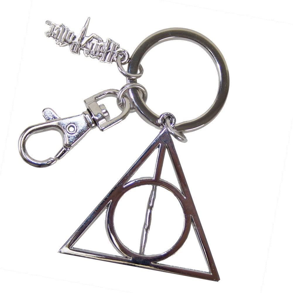 Harry Potter Deathly Hallows Pewter Key Ring, Silver ,2" - 48054 - GTE Zone