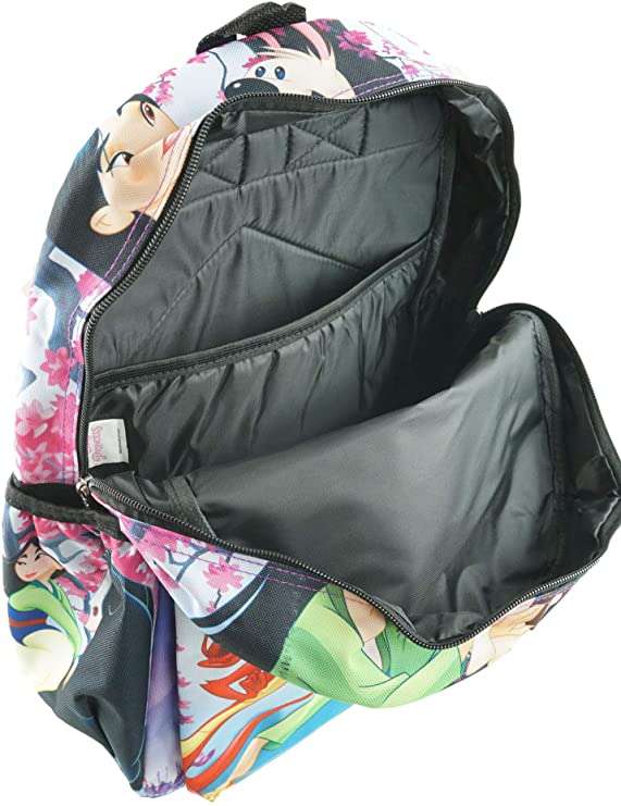 Disney Princess Mulan Deluxe Oversize Print Large 16" Backpack with Laptop Compartment - GTE Zone