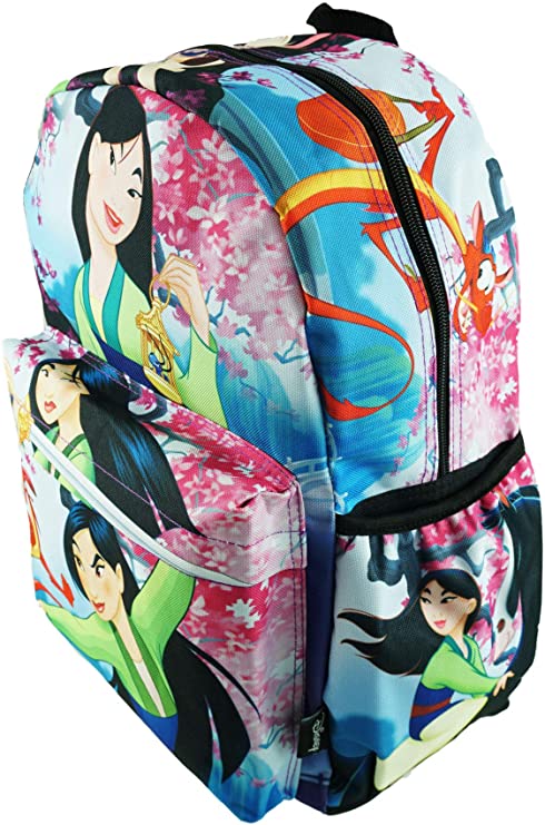 Disney Princess Mulan Deluxe Oversize Print Large 16" Backpack with Laptop Compartment - GTE Zone