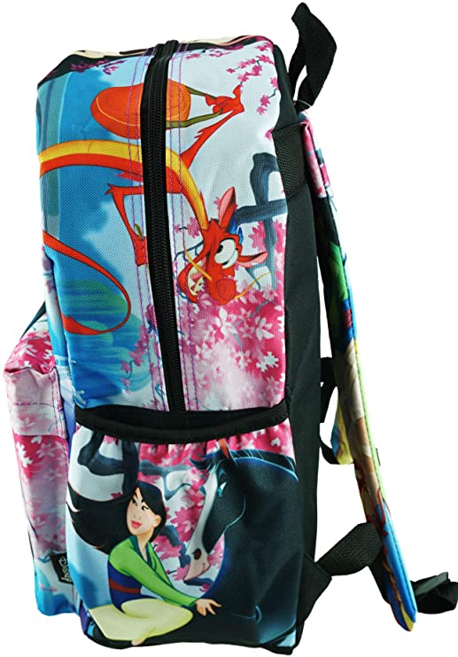 Disney Princess Mulan Deluxe Oversize Print Large 16" Backpack with Laptop Compartment - GTE Zone