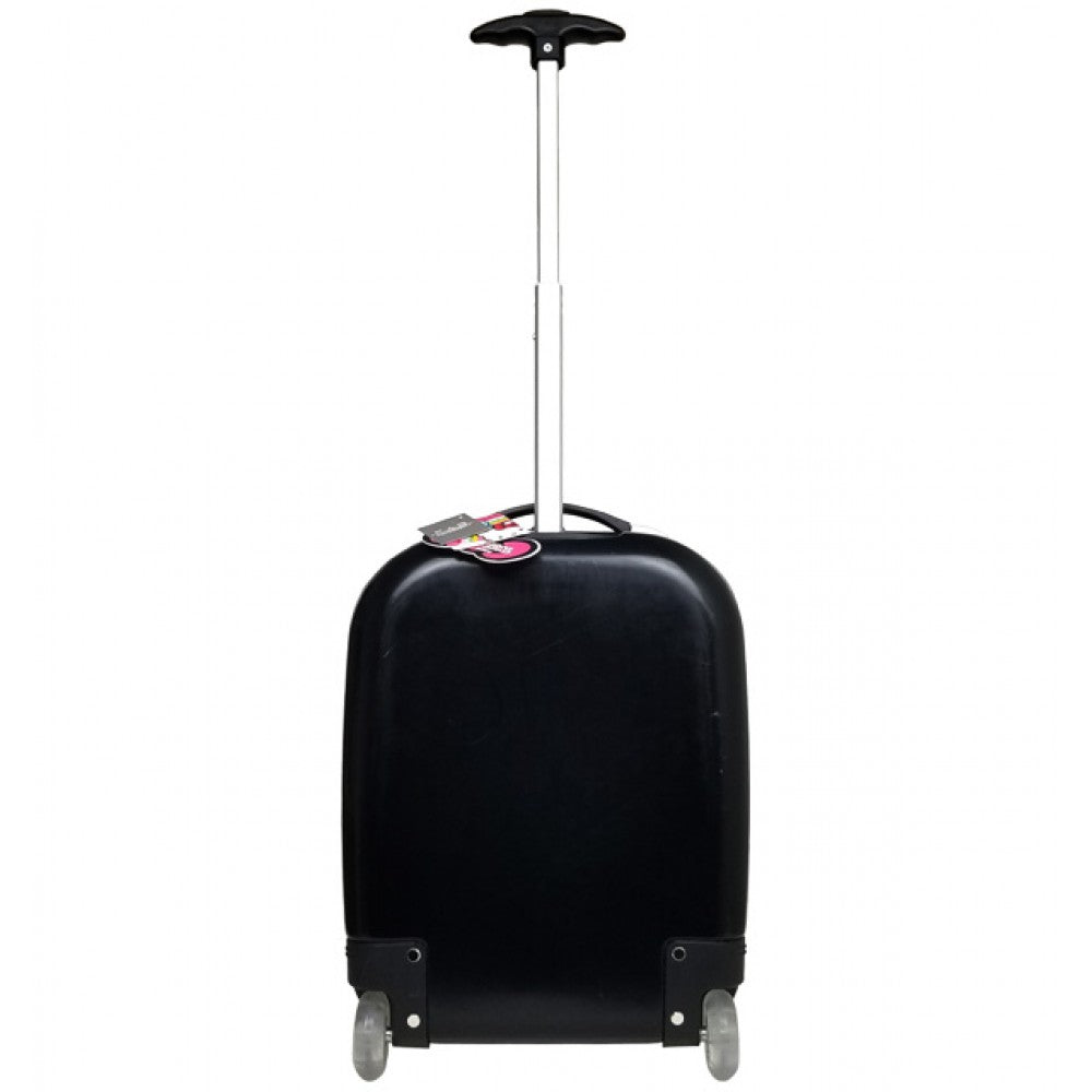 Hello Kitty 16" Rolling ABS Luggage Bag Hard Suit Case- Black Face Bow - GTE Zone