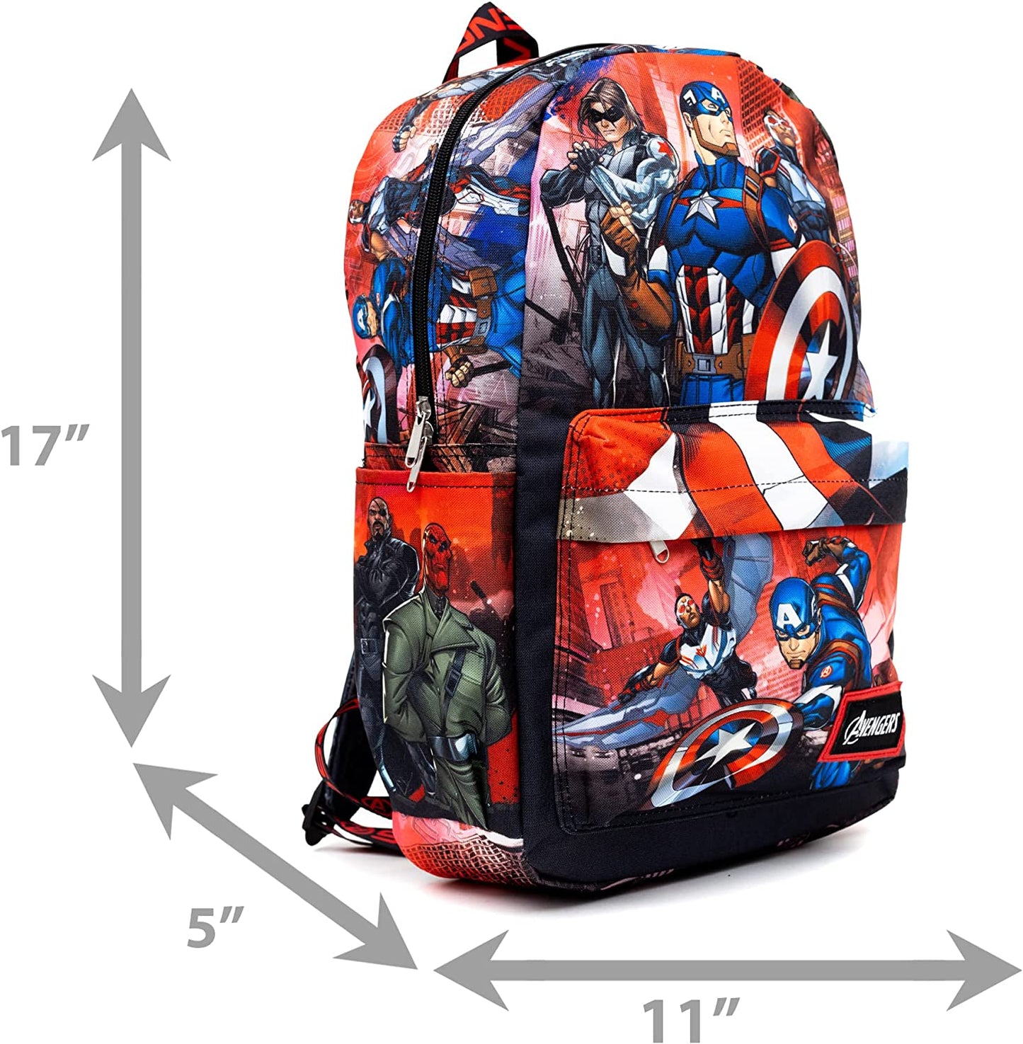 Disney -Marvel Avengers - Captain America - 17" Full Size Nylon Backpack - Wondapop
