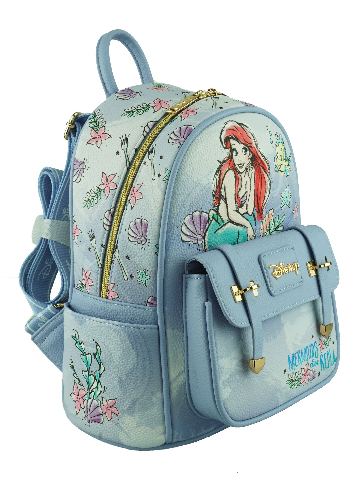NEW The Little Mermaid - Ariel - Wondapop 11 Inch Vegan Leather Mini Backpack