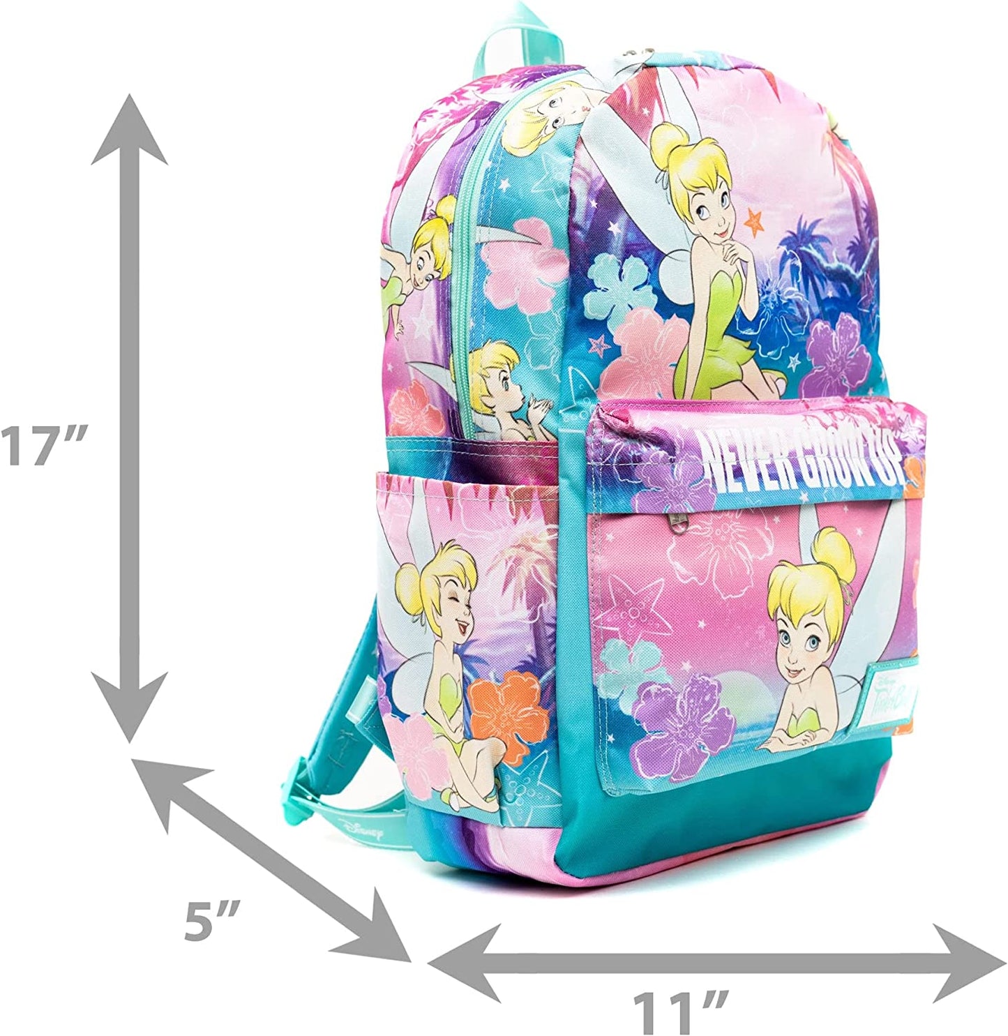 Disney - Peter Pan Tinkerbell 17" Full Size Nylon Backpack - Wondapop