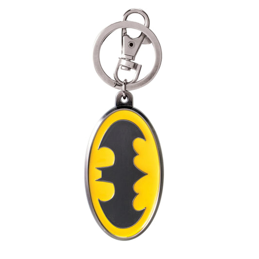 Pewter Key Ring/Chain - DC Batman Logo - Yellow