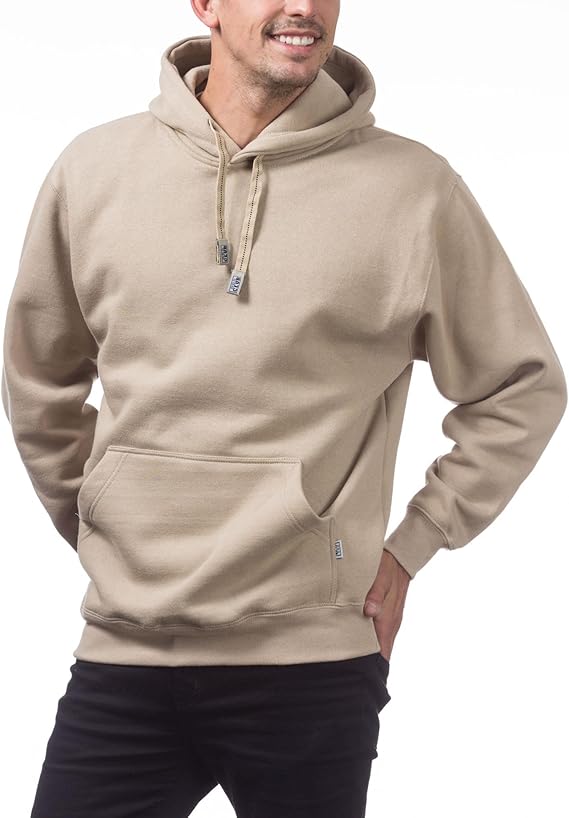 Pro Club Men's Heavyweight Pullover Hoodie (13oz), Khaki, X-Large