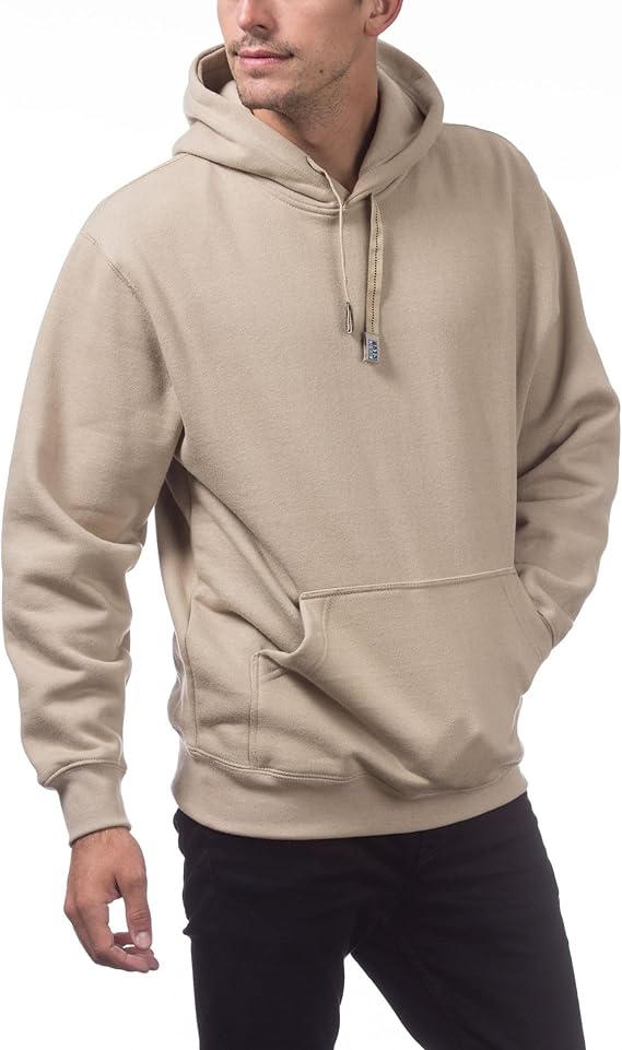 Pro Club Men's Heavyweight Pullover Hoodie (13oz), Khaki, X-Large