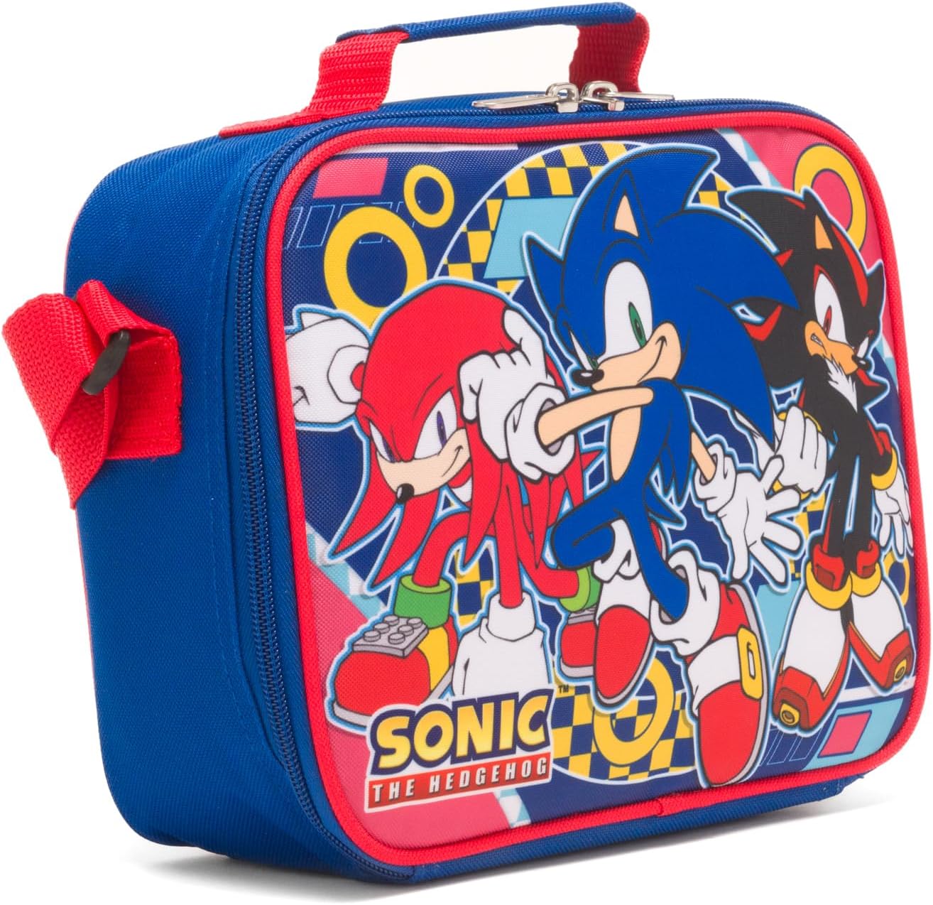 Sonic the Hedgehog - Sonic, Shadow, Knuckles - School Lunch Box Adjustable Shoulder Straps Bag