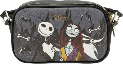 WondaPop Nightmare Before Christmas - Jack & Sally Designer Series Double Zipper Crossbody/Shoulder Bag