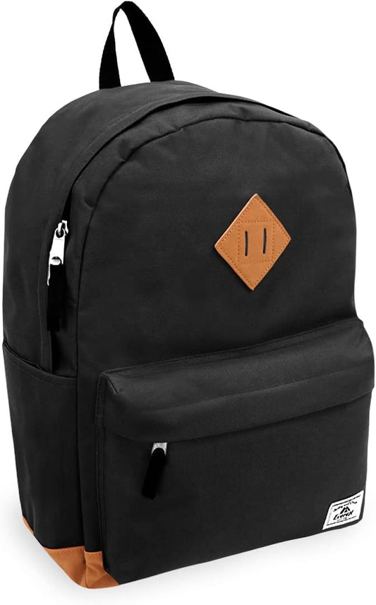 Everest Vintage Laptop Backpack – Black (Model: EB1000-Black)