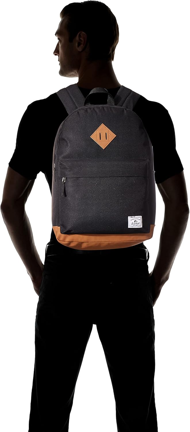 Everest Vintage Laptop Backpack – Black (Model: EB1000-Black)