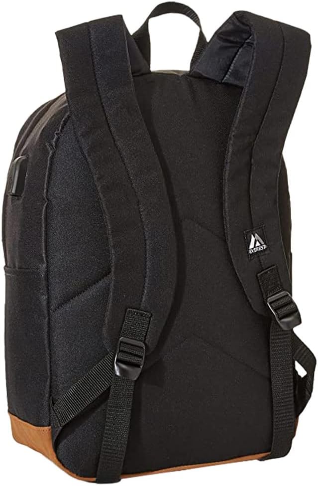 Everest Vintage Laptop Backpack – Black (Model: EB1000-Black)