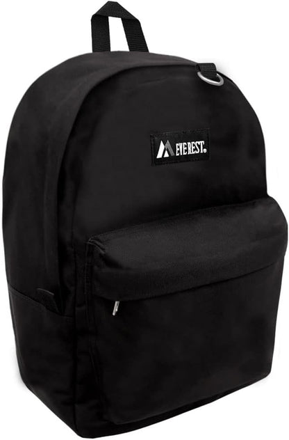 Everest Classic Backpack – Large, Black (Model: 2045CR-BK)