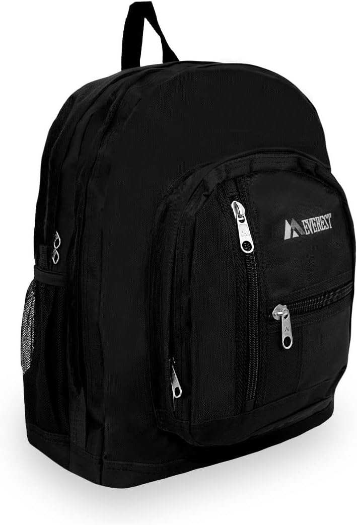 Everest Double Main Compartment Backpack – Black (Model: 5045-Black)