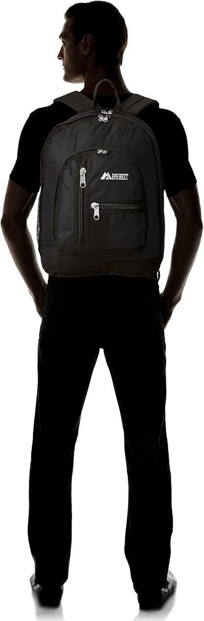 Everest Double Main Compartment Backpack – Black (Model: 5045-Black)