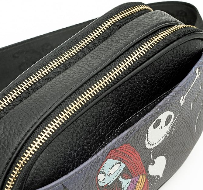 WondaPop Nightmare Before Christmas - Jack & Sally Designer Series Double Zipper Crossbody/Shoulder Bag