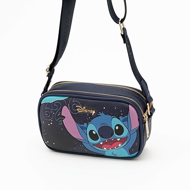 WondaPop Stitch Designer Series Double Zipper Crossbody/Shoulder Bag