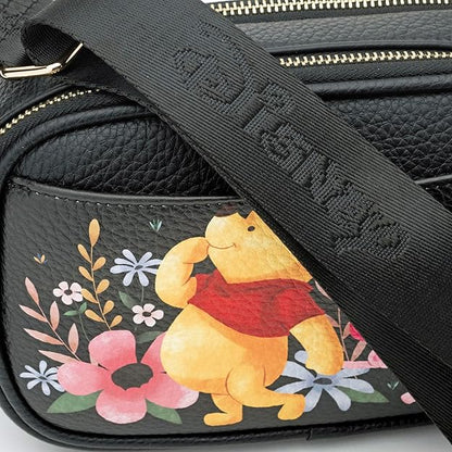 WondaPop Winnie the Pooh - Pooh Designer Series Double Zipper Crossbody/Shoulder Bag