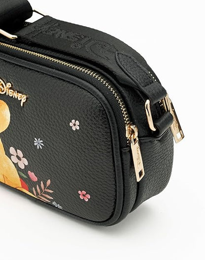 WondaPop Winnie the Pooh - Pooh Designer Series Double Zipper Crossbody/Shoulder Bag