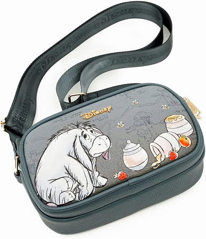 WondaPop Winnie the Pooh - Eeyore Designer Series Double Zipper Crossbody/Shoulder Bag